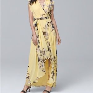 Yellow Floral Maxi dress White House Black Market
